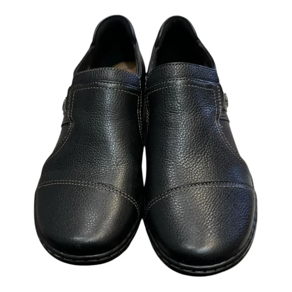 New Clarks Collection Cora Poppy Black Slip-on Loafers 8